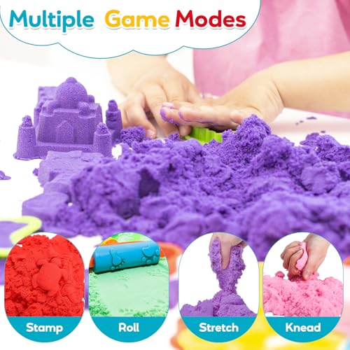 Image of FURWEY Play Sand,2.88lbs 3-Color Sensory Sand,Kids Shaping Sculpting | 3-Color Mixed Sensory Sand, Suitable for Kids Shaping, Squeezing, Sculpting, Without Molds, Sensory Play Sand