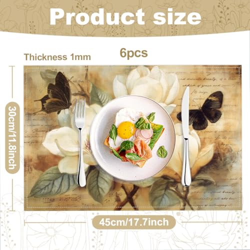 Sets de table magnolia lavables WADORN pour protéger la table de cuisine des taches - 3