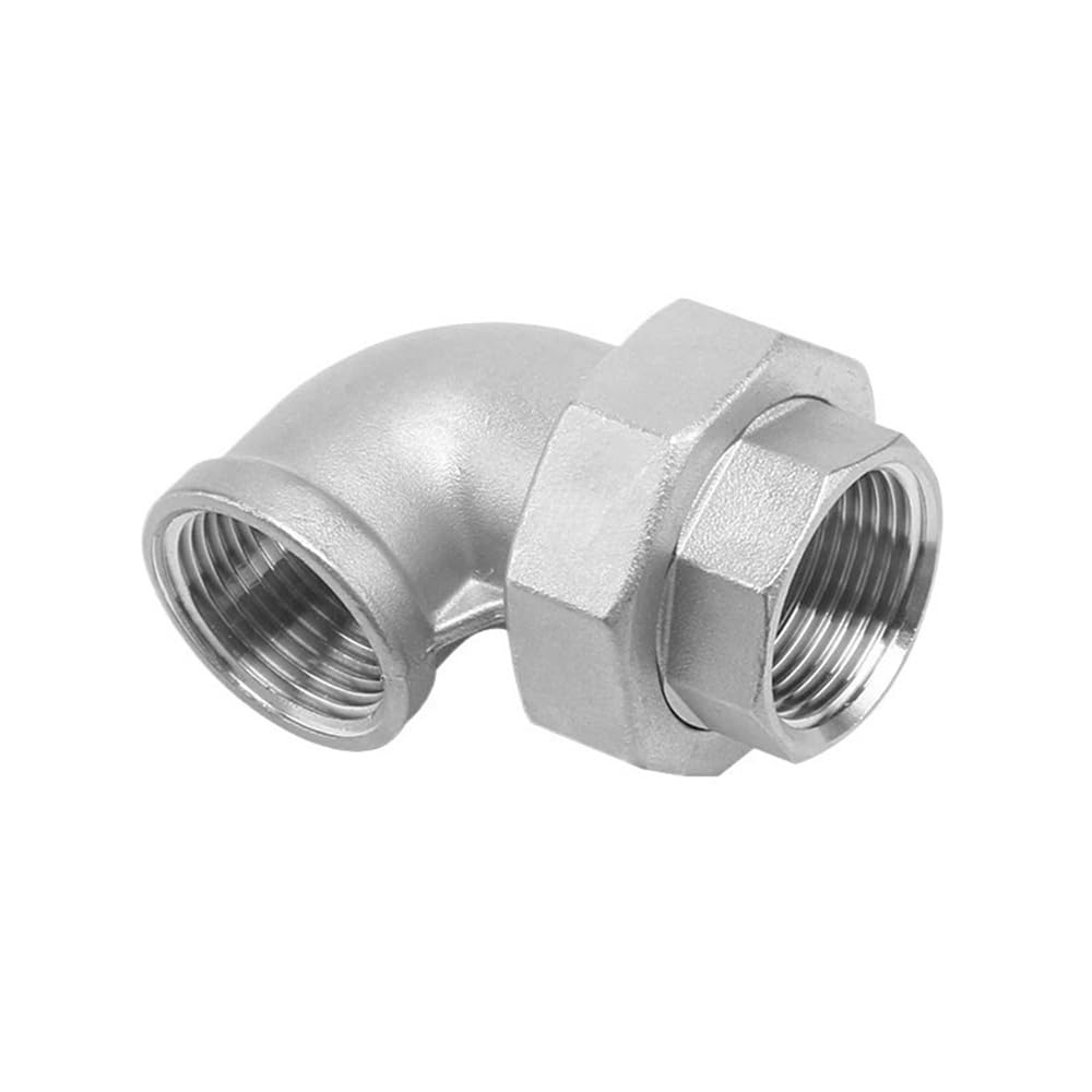 Gaojudaf Women's Tan Threaded Pipe Fitting And Pipe Fitting, 90 Degree Elbow Bsp Thread Ss304 Live Joint Coupling Union Connector 1Pc(,1Inch)
