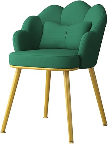 Modern Dining Chair Modern Leather Dining Chairs,Dressing Table Chair with Metal Chair Legs Kitchen Bedroom Marriage Room Balcony Sofa Chair-Green