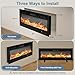 DUMOS 50 Inch Electric Fireplace Wall Mounted/Recessed/Free Standing Space Heater with Remote Control Adjustable Flame Colors Touch Screen Energy Saving, Black