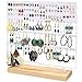 Belle Vous Joyero Blanco de Metal Organizador de Pendientes Base de Madera – Expositor Pendientes 144 Agujeros 3 Niveles – Para Pendientes, Collares, Tachas para Mujeres y Chicas