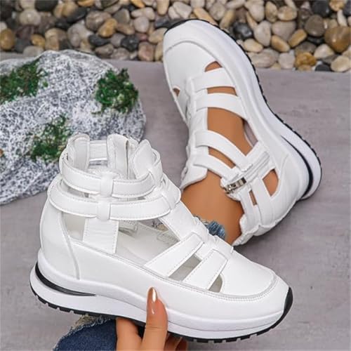 Northend Shoes for Women,Side Zipper Comfortable Lightweight Wedge Sandals,Women's Hollow Out Breathable Platform Wedge Sandals Sneakers Orthopedic Sandal for Women2