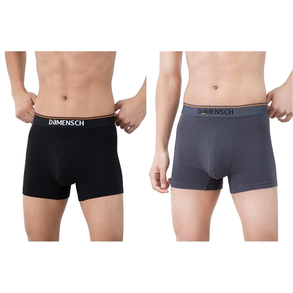damensch Mens Premium Cotton Solid Trunks ReFRSH Peppermint Powered Pack of 2-picture-36