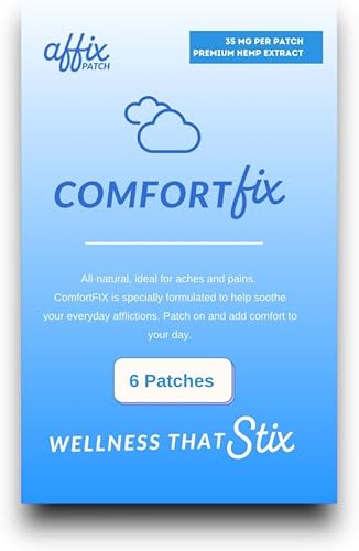 Affix Comfort - Parche de cáñamo totalmente natural, parches de alivio de espalda, liberación continua de 24 horas, rigidez del cuello, cuerpo y disponible en Yaxa Colombia