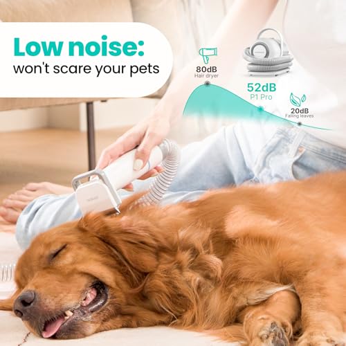 Neakasa P1 Pro Pet Grooming Vacuum Suction 99% Pet Hair, Dog Grooming Kit with 5 Professional Grooming Shedding Tools for Dogs Cats and Other Animals