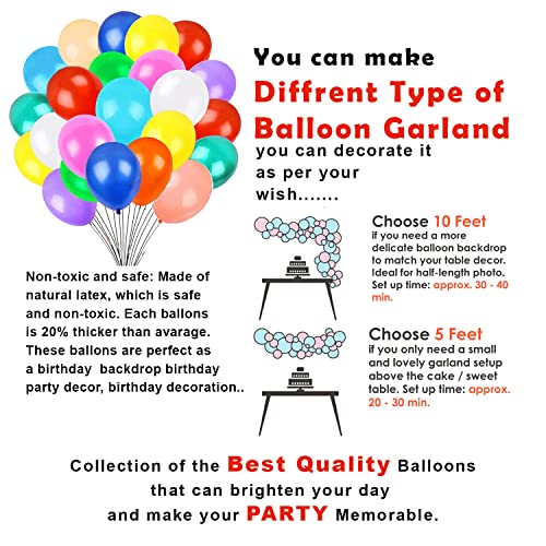 Image of Party Propz Multicolor Happy Birthday Balloons for Decoration - 64Pcs | birthday balloons with pump | balloons for birthday | balloon decoration for birthday | happy birthday banner (Cardstock)(Latex)