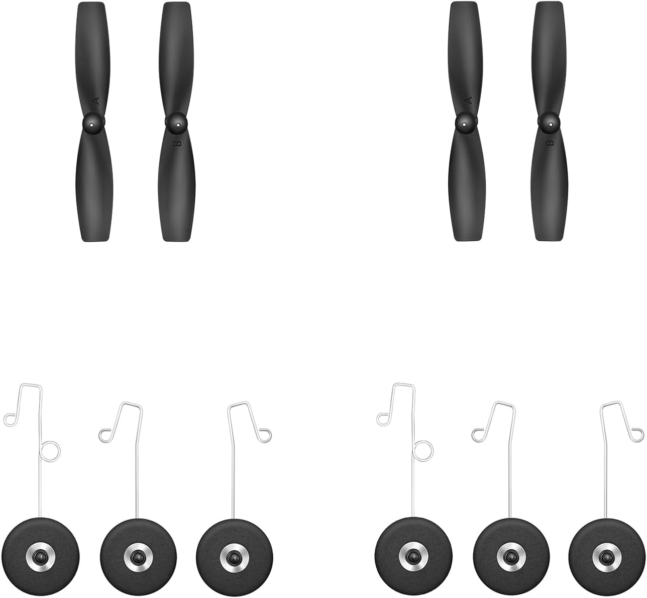 HAWK'S Work Propellers & Wheels for RC Plane 822P (2 Pairs)