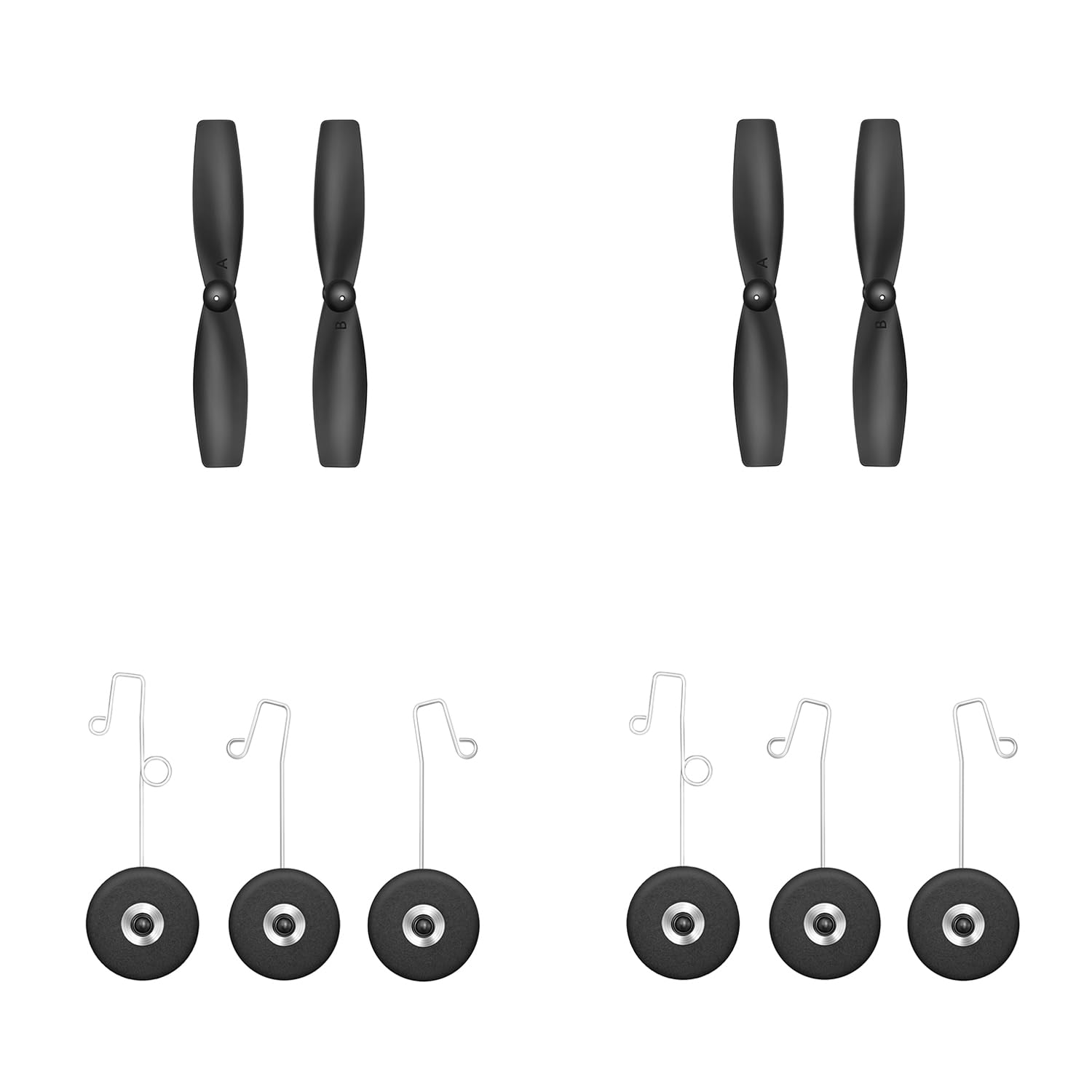 Propellers & Wheels for RC Plane 822P (2 Pairs)