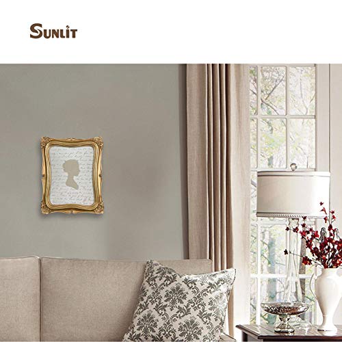 Sunlit Vintage-Bilderrahmen, 20,3 x 25,4 cm, luxuriöser Antik-Bilderrahmen mit Glasfront, Foto-Display, Tisch-Wandbehang, Gold – Ansicht 7