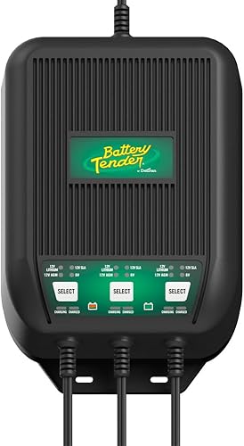 Battery Tender WaveCharge 9 AMP - Cargador multibanco de 3 bancos - 3 amperios por banco - seleccionable 12 V6 V - Cargador y mantenedor de batería