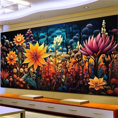 5D diy diamant painting strass motif fleur à offrir en cadeau de loisirs créatifs