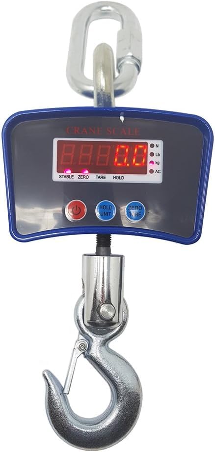 Yasta Bilancia Digitale Professionale, Gancio Dinamometro Digitale, 1000 kg, Industriale