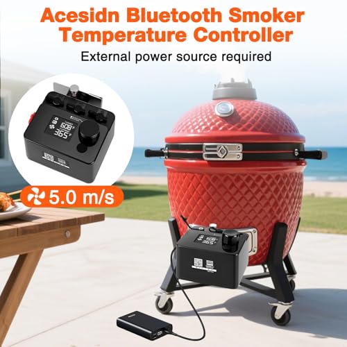 Image of Bluetooth BBQ Temperature Controller, Automatic Smoker Fan with LCD Screen