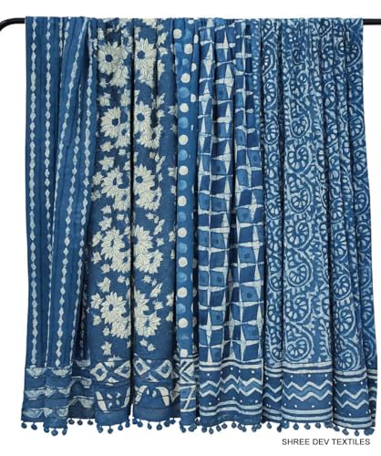 Foulard indien indigo en coton pour sublimer vos tenues de fête