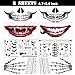 8Pcs Skeleton Makeup Ghost Face Halloween Face Tattoos (B-8Pcs Black+Red)