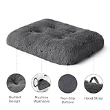 BEDSURE Flauschiges Hundebett Grosse Hunde - 89x58x8 cm Hundebett waschbar für große Hunde, rutschfeste Unterseite, plüsch Hundekissen, Dunkelgrau