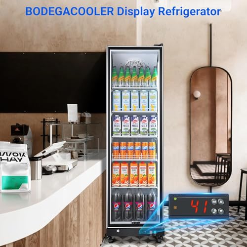 BODEGACOOLER Commercial Beverage Refrigerator with Glass Door,12.5 Cu.Ft Commercial Drink Refrigerator,Upright Large Display Merchandiser Beverage Bar Cooler with Soft LED Light,Adjustable Shelves - Image 6