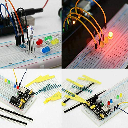 Almencla Kit Básico de Componentes Eletrônicos Placa de Ensaio LED Buzzer Resistor