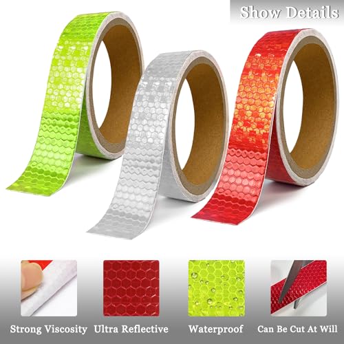 Duofire DF-TAPE-3M 3 Rolls Reflective Tape,1 Inch X 30 Ft thumb #2