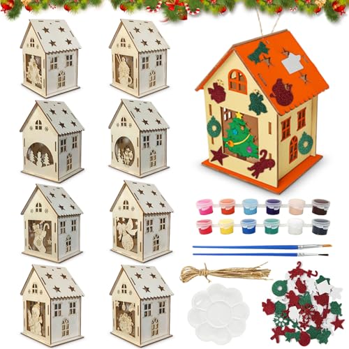 WZBBJuser 8 Stück Weihnachtshaus Basteln Kinder Weihnachten,...