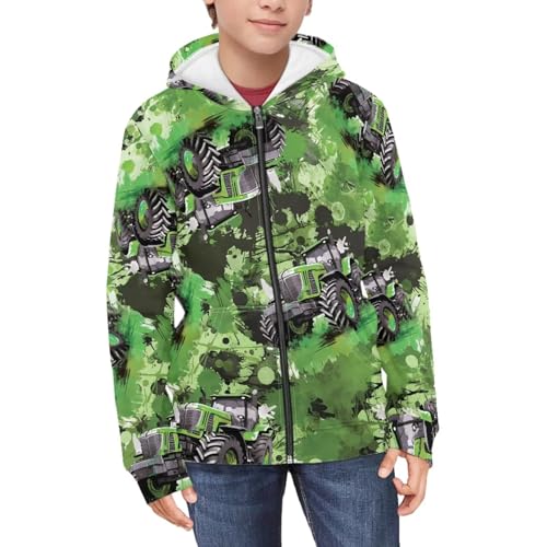 Image of Coloranimal Unisex Girls Boys Long Sleeve Casual Hoodies & Sweatshirts Tops Kids Zip Up Jacket Coat Age 6-16 Year