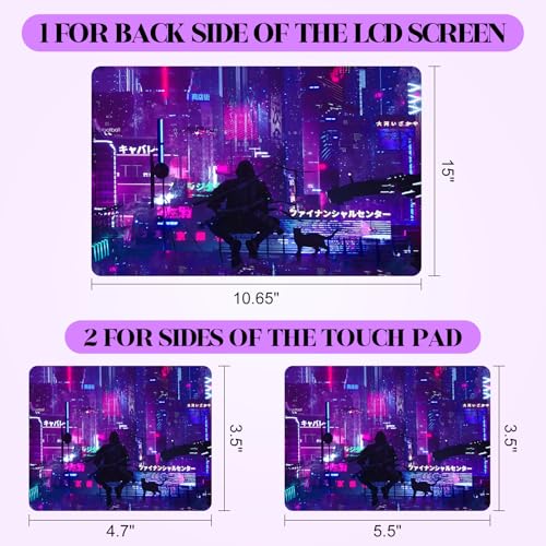 Image of Anime Neon Laptop Notebook Skin Sticker Cover Decal, 12 13 13.3 14 15 15.4 15.6 inch Laptop Vinyl Skin Sticker Cover Art Protector Decal Universal, Purple Warrior Cat