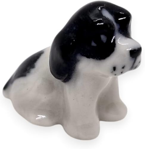 Miniatura 6 de WitnyStore Pequeña figura de perro de Springer Spaniel Inglés Sit English Springer Spaniel Pup - Miniatura hecha a mano de cerámica pintada a mano,