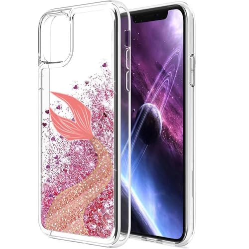 SEHEYA Kompatibel mit Samsung Galaxy A52 4G / 5G / A52S 5G Hülle Glitzer Flüssig Treibsand Handyhülle Klar Dünne Silikon Case Schutzhülle Stoßfestes Bling Sparkle Cover Mädchen, Meerjungfrau