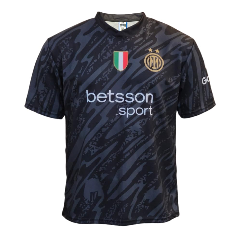 Inter Replica Maglia Portiere Kit 24-25 Replica Ufficiale Maglia Inter Portiere 2024 2025 Personalizzabile, Nero, Grigio, Bambino Ragazzo Adulto Unisex - Adulto