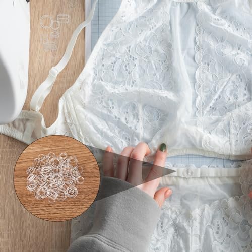 60 Pcs Bra Strap Hooks Assorted Size Styles Dress Strap Clip Bra Strap Shortener Adjusters for Straps, Small Clear Strap Adjuster for Sewing Bikini Halter Swimsuit Tops Lingerie Rings Suit3