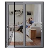 Zanzariera Magnetica Porta Tenda Chiusura Automatica,120x265cm Nero, Senza Foratura Anti Insetti Zanzare Mosche, Cimici e Striscia Adesiva Inclusa