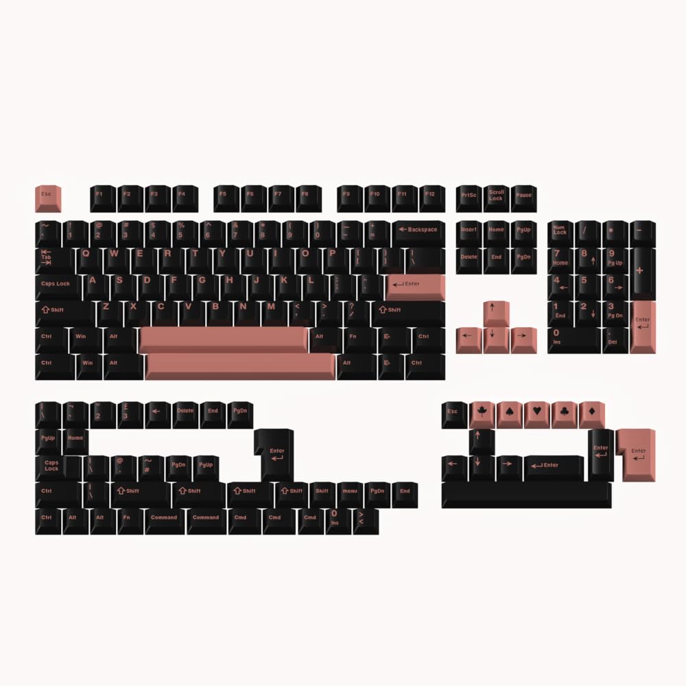 Black Dye-sub Keycaps, 163 Keys Cherry Profile, Double Shot Keycaps Set, Custom Key caps for MX Switches Mechanical Keyboard(Wasabi)
