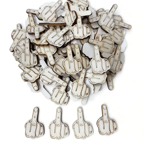 Tourima Holzkonfetti Mittelfinger 100PCS lustig Stinkefinger Geschenk & Prank Konfetti Holz groß bunt als Streudeko Holz Tischdeko Mittelfinger Geschenk & Geschenk Mittelfinger Confetti