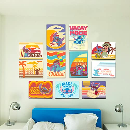 Conjunto de pôsteres Lilo and Stitch Decor - Pacote com pôsteres de parede Lilo e Stitch | Lembrança