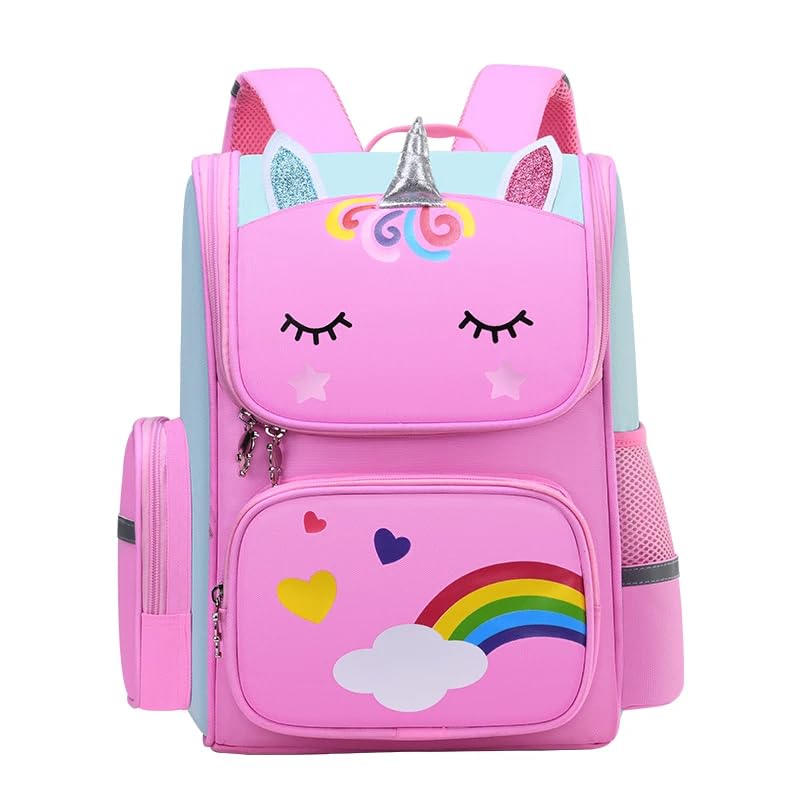Mochila Escolar Meninas LukeSports Reforçada Feminino Unicornio – 41cm – Estilo Fofo e Conforto Diário (Rosa)