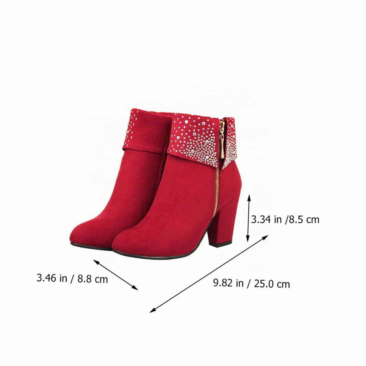 Stivaletti Autunno Inverno Con Strass Stivaletti Con Strass Tacchi Piattaforma Per Le Donne Scarpe Eleganti Per Donna Con Pompe Da Donna Rosso Materiale Superiore: Pu