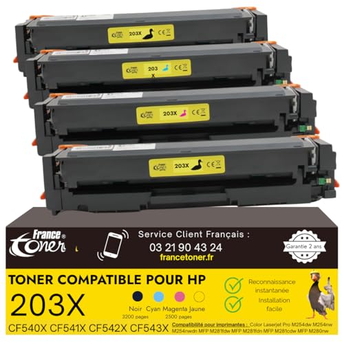 Toner HP CF540X CF542X CF543X pour équiper votre bureau à domicile et imprimer sans interruption