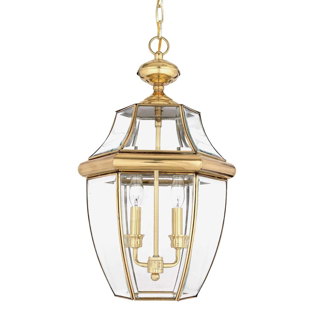 Suspension laiton poli Newbury 2x60W au design prestigieux pour salon