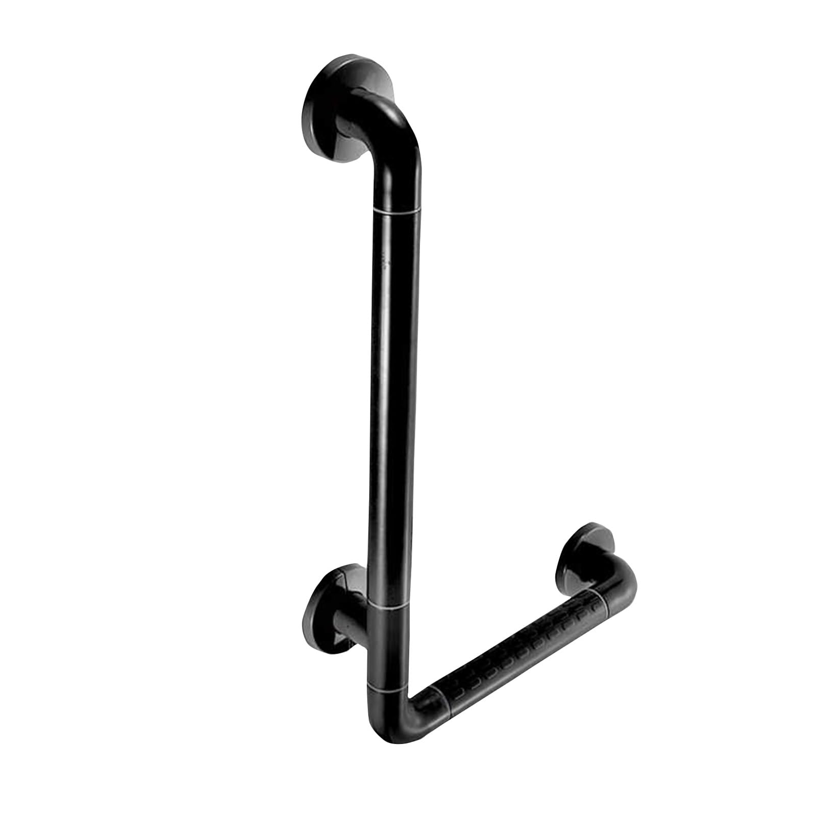 Barra De Apoyo En Ángulo, Barra De Apoyo En Forma De L for Ducha, Barra De Apoyo for Baño De Acero Inoxidable Negro, Barra De Apoyo for Ducha Con Anillos Luminosos(60cm)