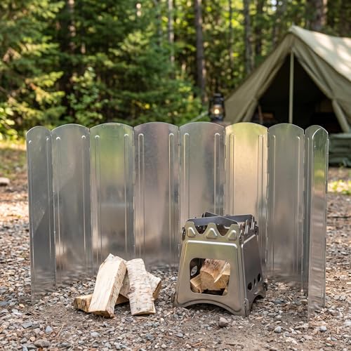 Japard Camping Stove Windscreen, Large Tall Folding Windshie...