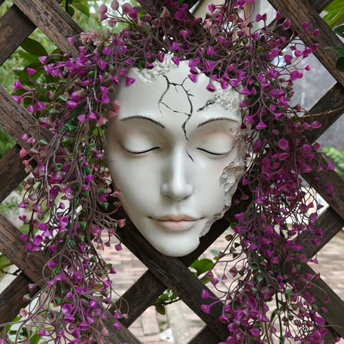 Yuccasly 7.5" H Face Planter Wall Hanging Pot - Matte