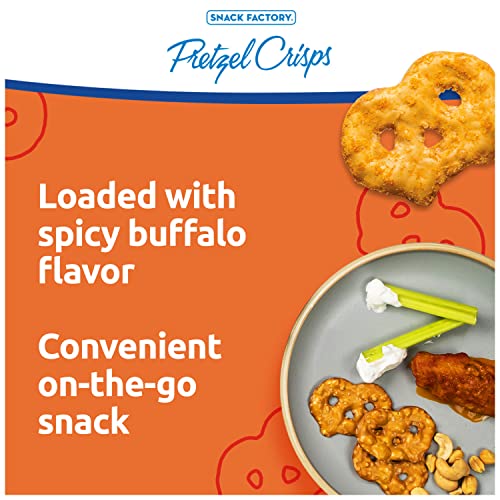 Image of Snack Factory Pretzel Crisps, Buffalo Wing, On-the-Go Bag, 3 Oz (Pack of 8)