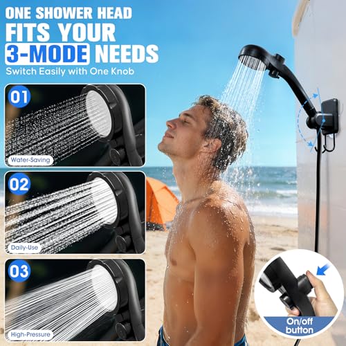 Ducha portátil mejorada con calentador, ducha de camping con calentamiento al aire libre miniatura 5