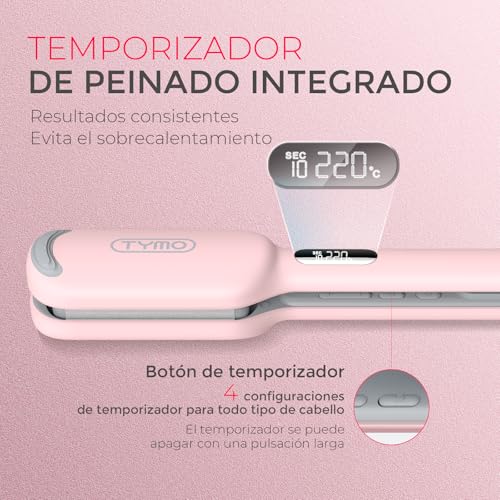 TYMO ROVY Rizador de Pelo Ondas, Beach Waves Plancha Ondas 25 mm para Grandes Rizos, Ideal para Principiantes, Rulos Ondulados Instantáneos, Ondulador de Pelo Iónico con 4 Temperaturas, Pantalla LED - imagen 5