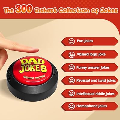 WYZOID Funny Gift for Dad Dad Joke Generator Button with 300 Jokes, from Kids, Gag Gift for Men Who Have Everything, Talking Joke Machine for Husband Grandpa