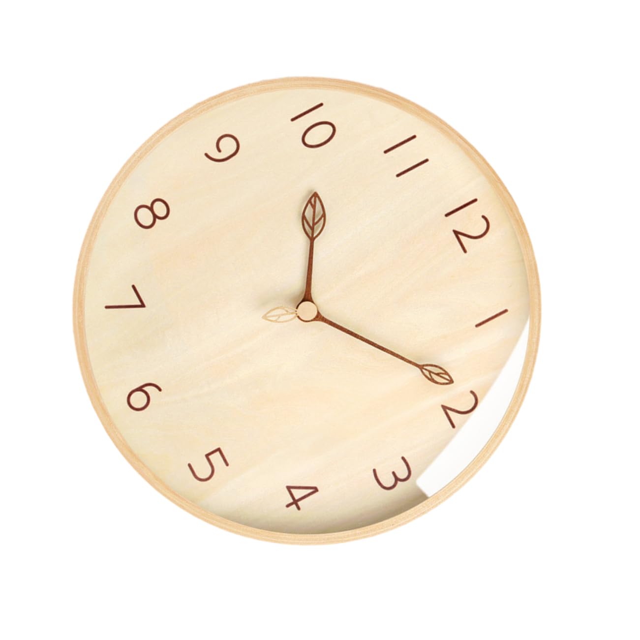 Horloge murale bois massif silencieuse avec aiguilles élégantes pour une décoration épurée