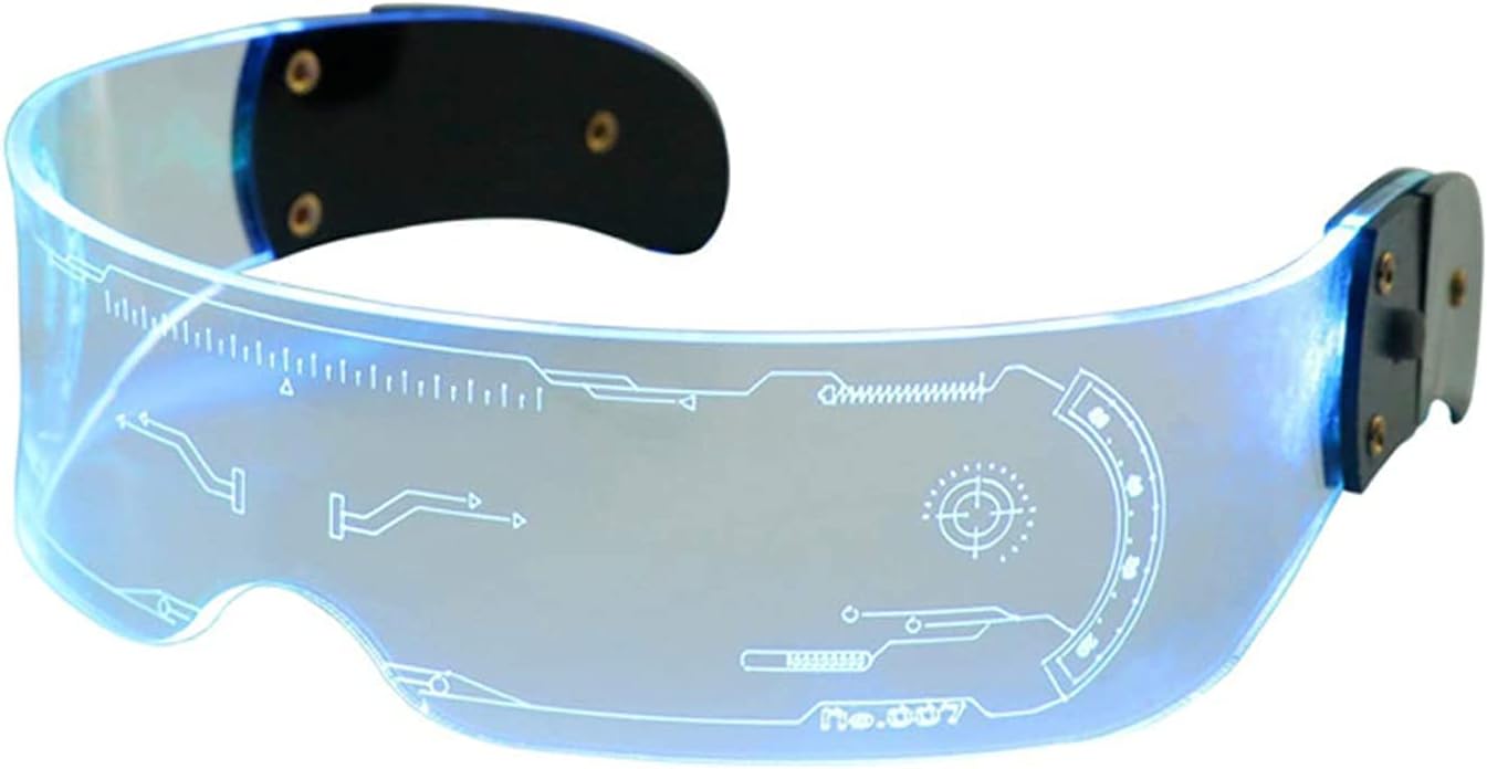 Cyberpunk LED Visor Glasses, Various Flash Combinations, Difference Speed, 7 Colors 5 Modes Difference Speed, Light Up Glasses And Futuristic Shield Luminous Led Glasses For Cosplay Festivals Glasses