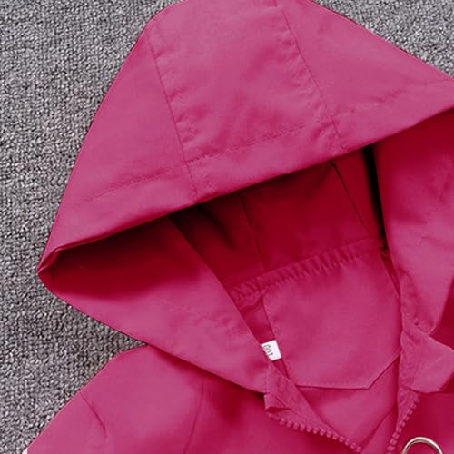 Kids Windbreaker Hooded Jacket Teen Girls Waterproof Rain Jacket Toddler Long Sleeve Raincoats Casual Zip up Outerwear3