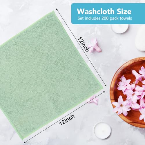 Image of Orighty Microfiber Washcloths 400 Pack, Highly Absorbent and Soft Feel Face Cloths, Multi-Purpose Wash Cloths & Hand Towels for Bathroom, Hotel, Spa, and Gym, 12x12 Inch, Multicolor
